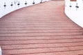 Brown concrete ramp way for support wheelchair disabled people in temple Royalty Free Stock Photo