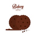 Brown coockie of bakery design