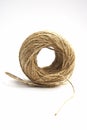 Brown cord ball on white background Royalty Free Stock Photo