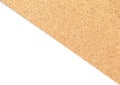 Brown cork board with white background