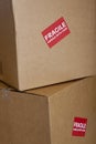 Brown Corrugated shipping boxes Royalty Free Stock Photo