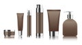 Brown cosmetic tubes. Vector