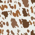 Brown cow pattern. Seamless texture of domestic animal, rural print for dairy products and milk branding. Camouflage for Royalty Free Stock Photo