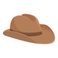 Brown cowboy hat icon cartoon vector. West rodeo