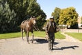 Cowboy and Horse Statue