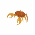 Brown crab icon, cartoon style