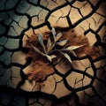 Brown cracked desert soil surface abstract background. Royalty Free Stock Photo