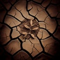 Brown cracked desert soil surface abstract background. Royalty Free Stock Photo