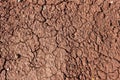 Brown cracked earth, clay soil, cracks