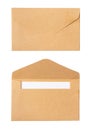 Brown craft envelope isolated on white background Royalty Free Stock Photo