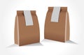 Brown craft paper bag packaging template isolated on white background. Packaging template mockup collection. Royalty Free Stock Photo