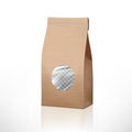 Brown Craft Paper Bag Packaging With Transparent Window