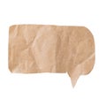 Brown craft paper rectangular speech bubble smooth edges Royalty Free Stock Photo