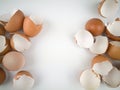 Brown and cream colored egg shells Royalty Free Stock Photo