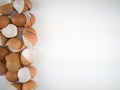 Brown and cream colored egg shells Royalty Free Stock Photo