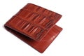 Brown crocodile skin leather wallet