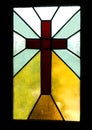 Brown Cross in Stained Glass
