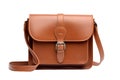 Brown Crossbody Bag On White Background