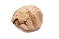 Brown crumpled paper ball Royalty Free Stock Photo