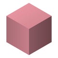 Brown cube icon, isometric style Royalty Free Stock Photo