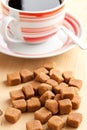 Brown cubes of sugar Royalty Free Stock Photo