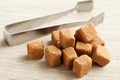 Brown cubes of sugar Royalty Free Stock Photo