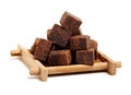 Brown cubes of sugar