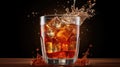 brown cup soda drink splash Royalty Free Stock Photo