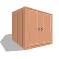 Brown Cupboard in flat design