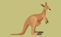 Brown cute kangaroo art