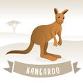 Brown cute kangaroo vector Royalty Free Stock Photo