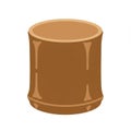 Brown Cylindrical Bamboo Container on White Background Royalty Free Stock Photo
