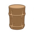 Brown Cylindrical Bamboo Container on White Background Royalty Free Stock Photo