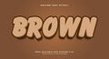 Brown 3d editable text effect template Royalty Free Stock Photo