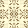 Brown damask wallpaper