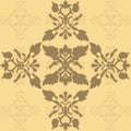 Brown damask wallpaper