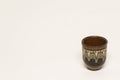Brown decorated ceramic pot Royalty Free Stock Photo