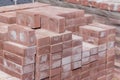 Brown decorative bricks on an outdoor warehouse