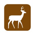 Brown deer viewing area recreational sign Royalty Free Stock Photo