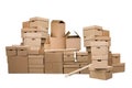 Brown different cardboard boxes Royalty Free Stock Photo