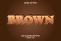 Brown editable text effect brown color Royalty Free Stock Photo