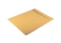 Brown document envelope is closed isolated on white background with clipping path.