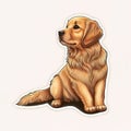 a brown dog sitting down with its head turned to the side and eyes closed