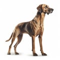Brown dog standing in front of a white background Royalty Free Stock Photo