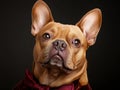 A brown dog wearing a red bow tie Royalty Free Stock Photo