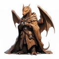 Dragon In Brown Cloak Realistic Hyper-detailed Digital Painting