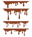 Brown dripping paint, on white background