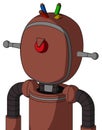 Brown Droid With Bubble Head And Angry Cyclops And Wire Hair Royalty Free Stock Photo