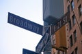 Brown East 21st Street and Broadway historic sign in Midtown Manhattan in New York City in Ladies Mile Historic District Royalty Free Stock Photo