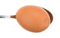 Brown egg that is cracked on a spoon Royalty Free Stock Photo